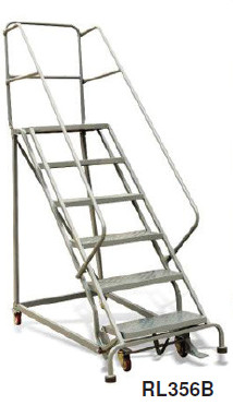 Stocky Steel Ladder Trolley 6 Steps RL356B, Rolling Ladder